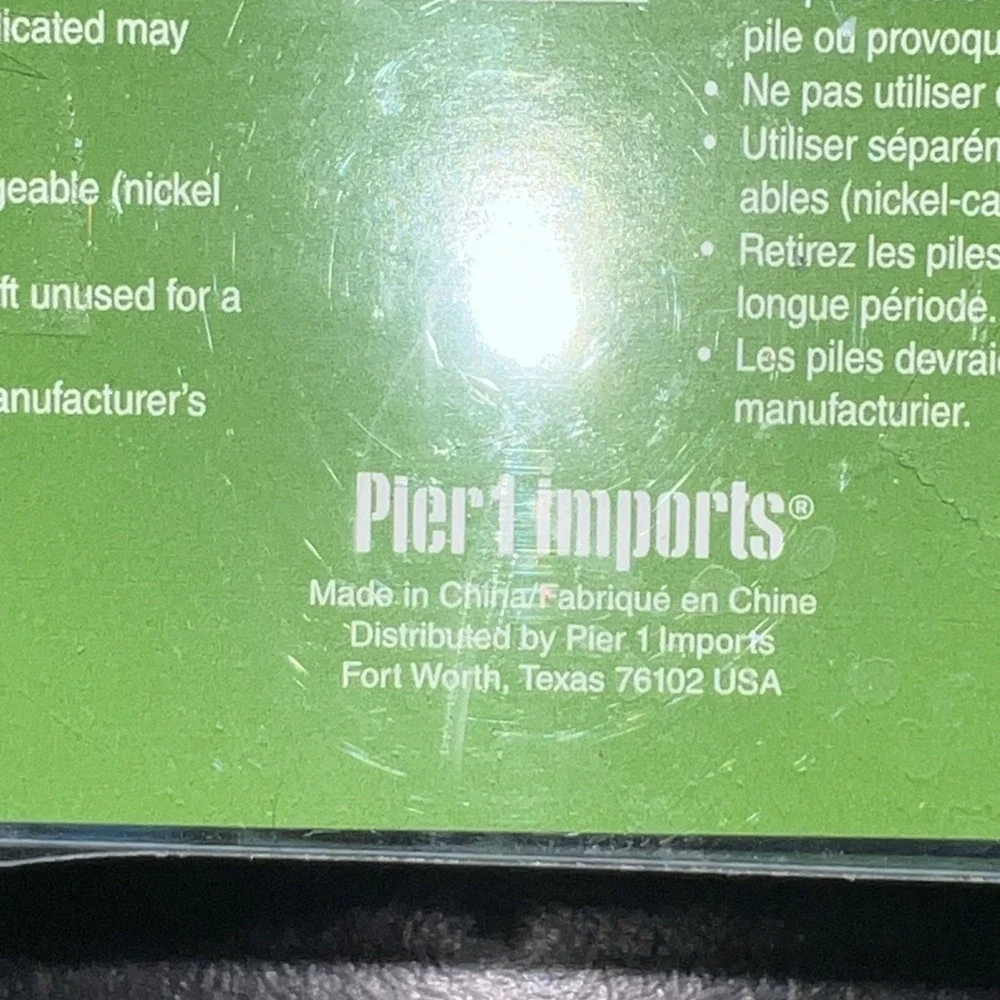 2 Pier 1 LED Del Bonbon Peppermint Candy Light Up Ornaments Red White Green 6.5